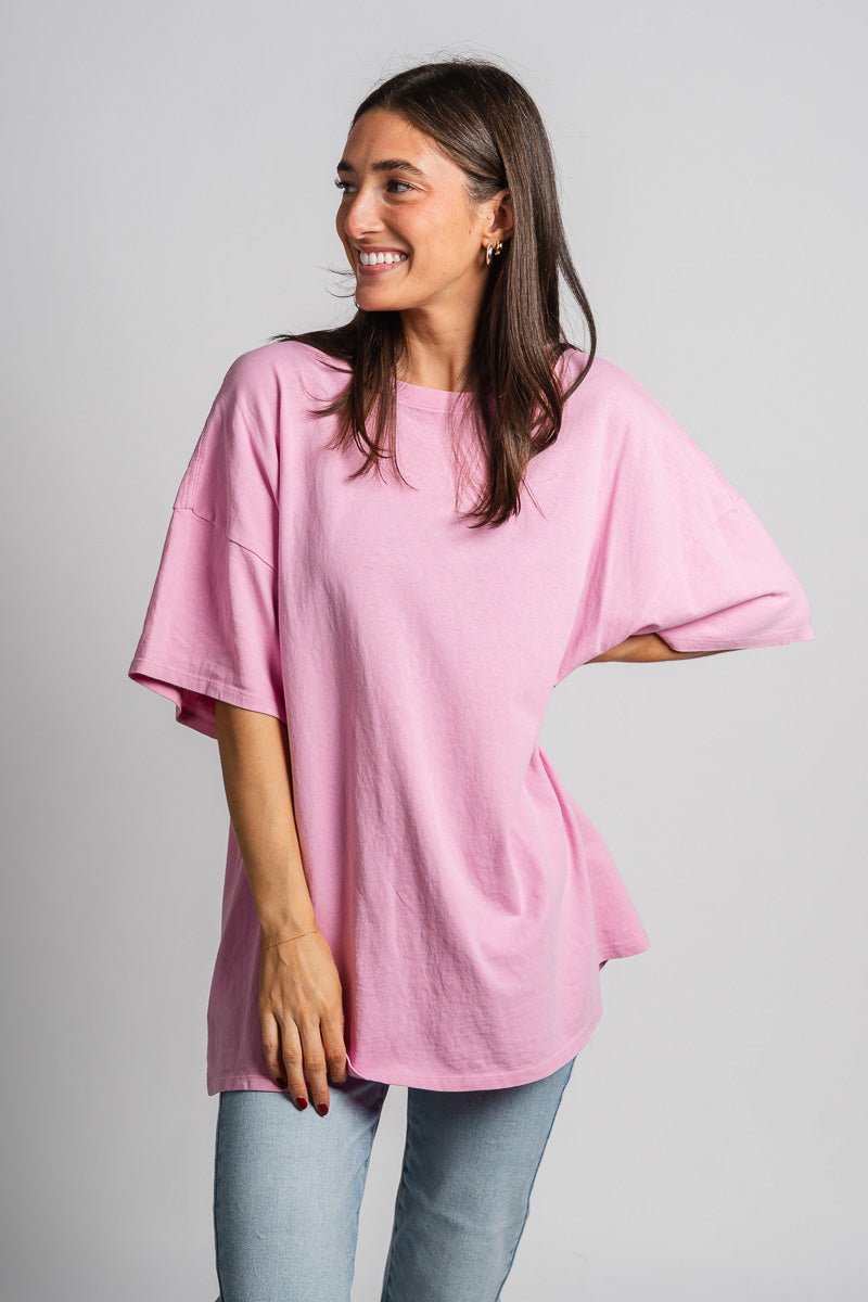 Washed oversized t-shirt rose pink