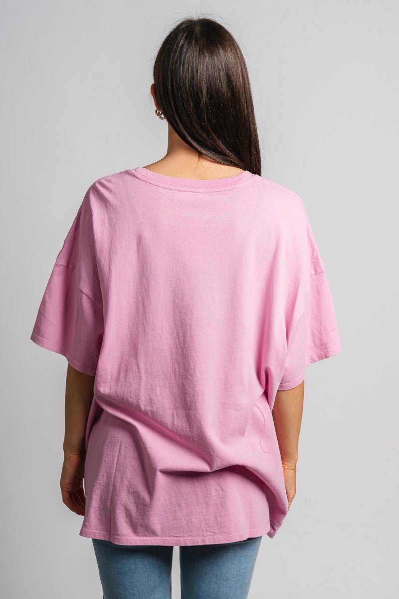 Washed oversized t-shirt rose pink