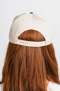 OKC vogue two tone hat natural/navy - Oklahoma City inspired graphic t-shirts at Lush Fashion Lounge Boutique in Oklahoma City