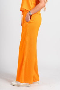 Ribbed wide leg pants orange - Trendy Oklahoma City Basketball T-Shirts Lush Fashion Lounge Boutique in Oklahoma City