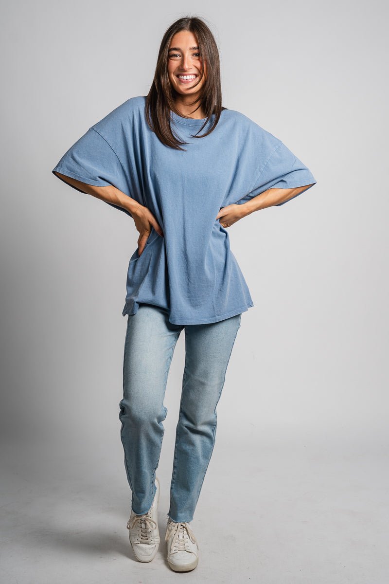 Washed oversized t-shirt grey blue