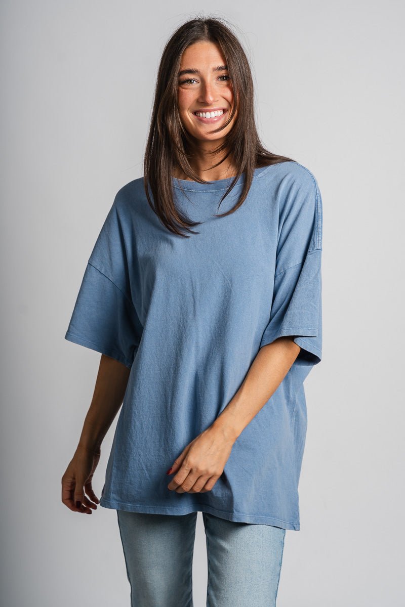 Washed oversized t-shirt grey blue