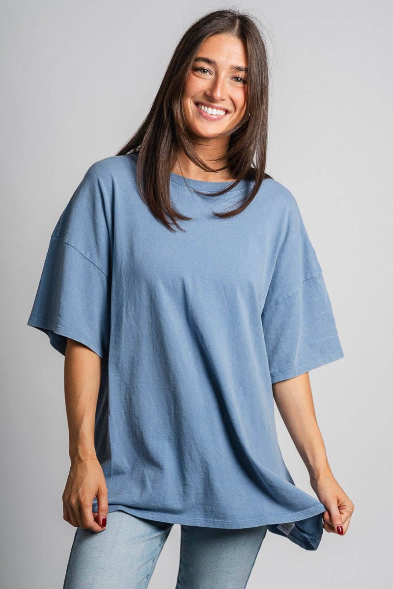 Washed oversized t-shirt grey blue