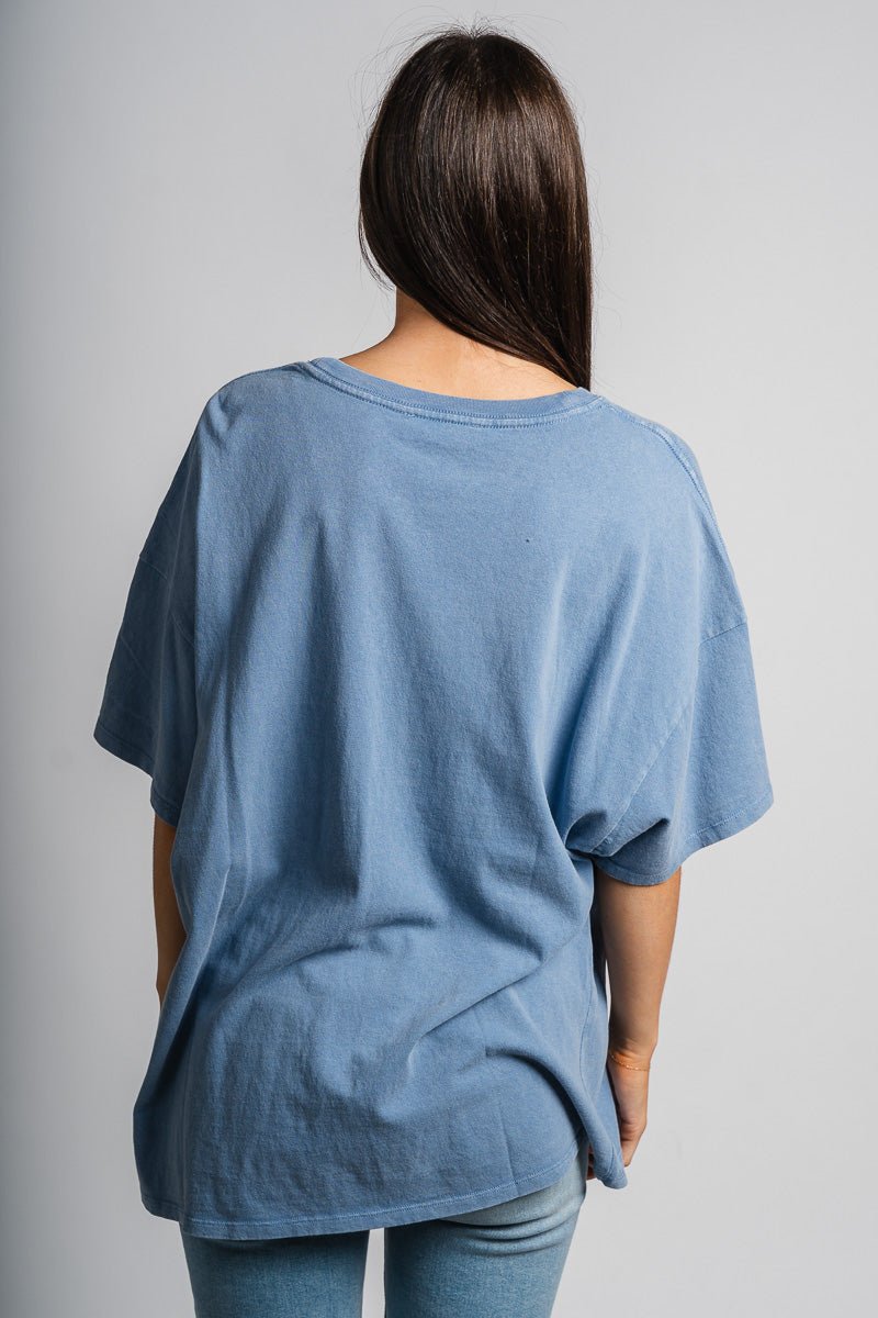 Washed oversized t-shirt grey blue