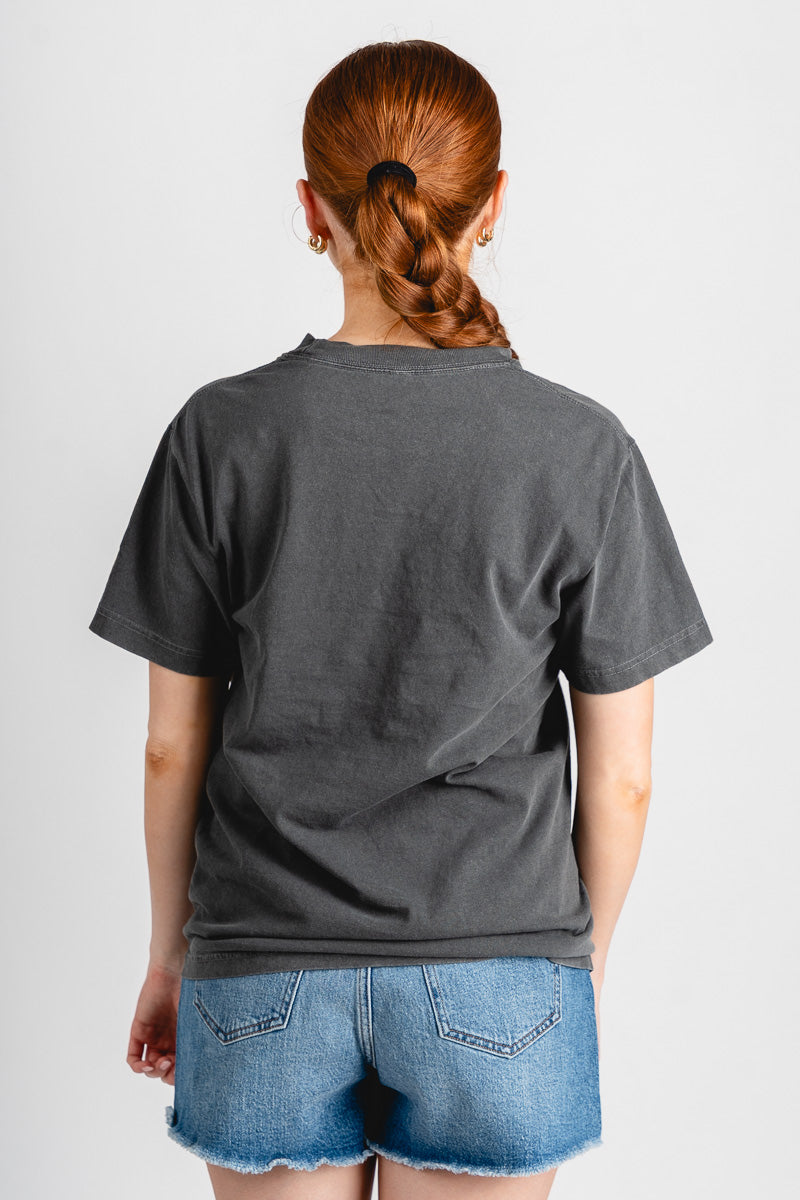 OKC basketball neon skyline washed t-shirt black