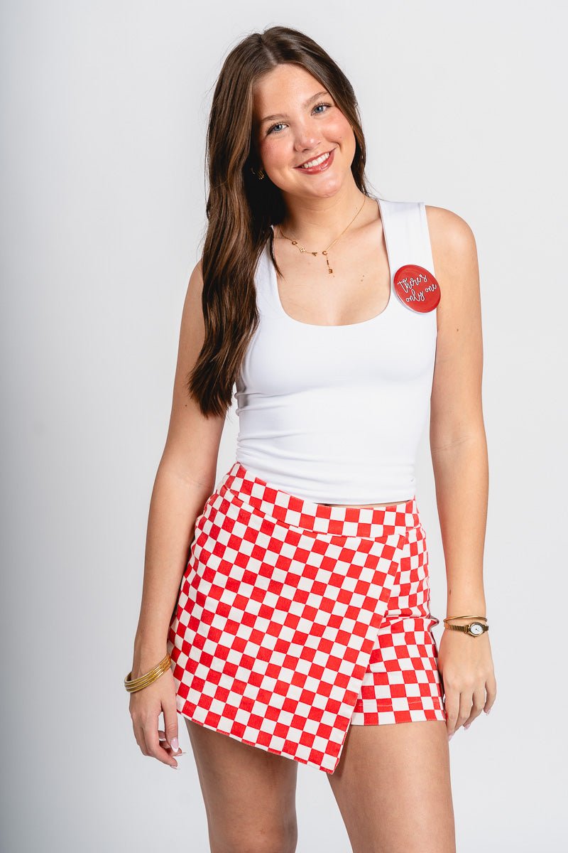Checkered skort red/white