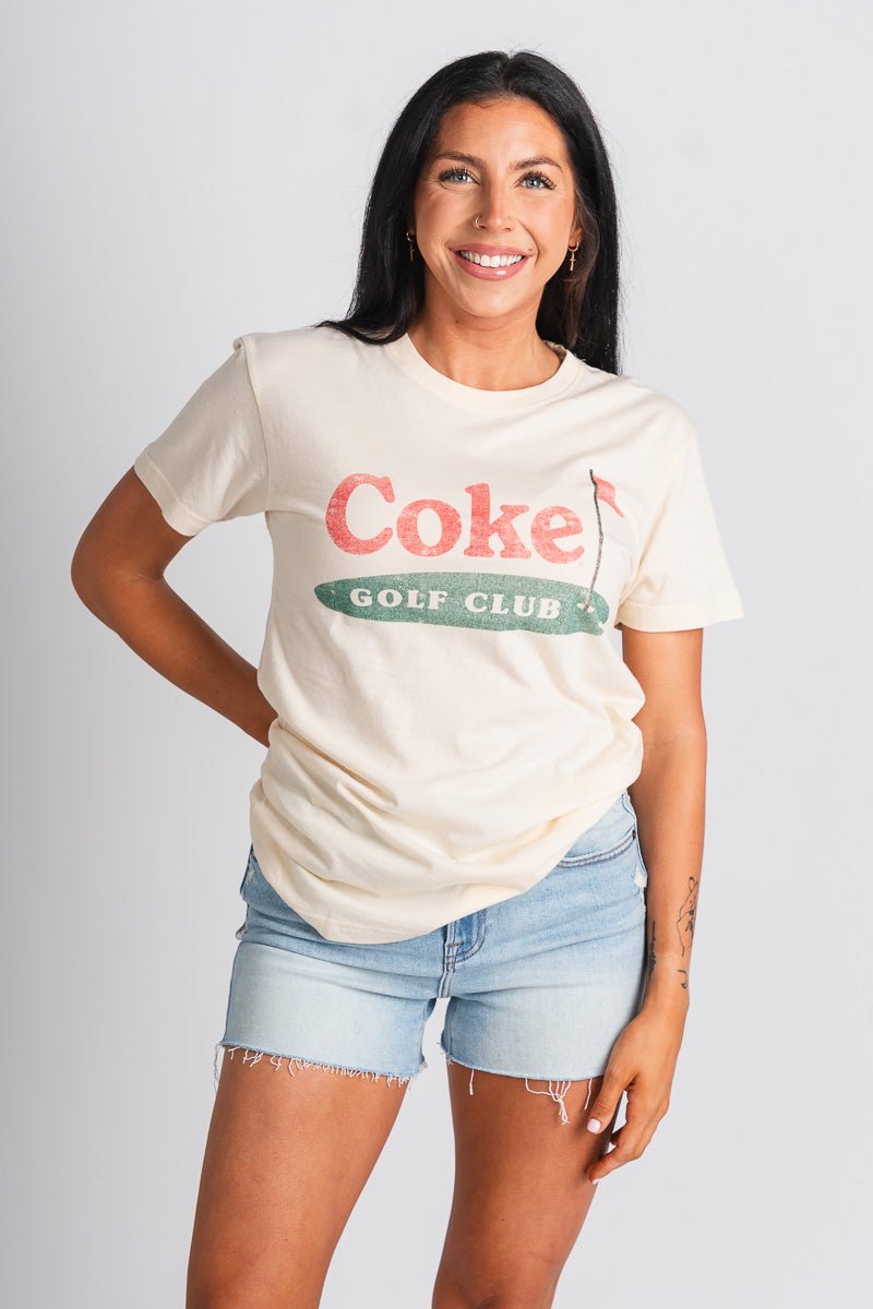 Coke vintage fade t-shirt cream – Affordable Blazers | Cute Black Jackets at Lush Fashion Lounge Boutique in Oklahoma City