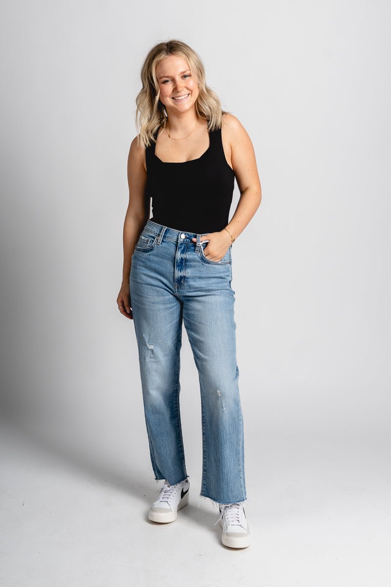 Daze Sundaze high rise straight jeans marina vintage - Stylish jeans - Cute Easter Clothing Line at Lush Fashion Lounge Boutique in Oklahoma