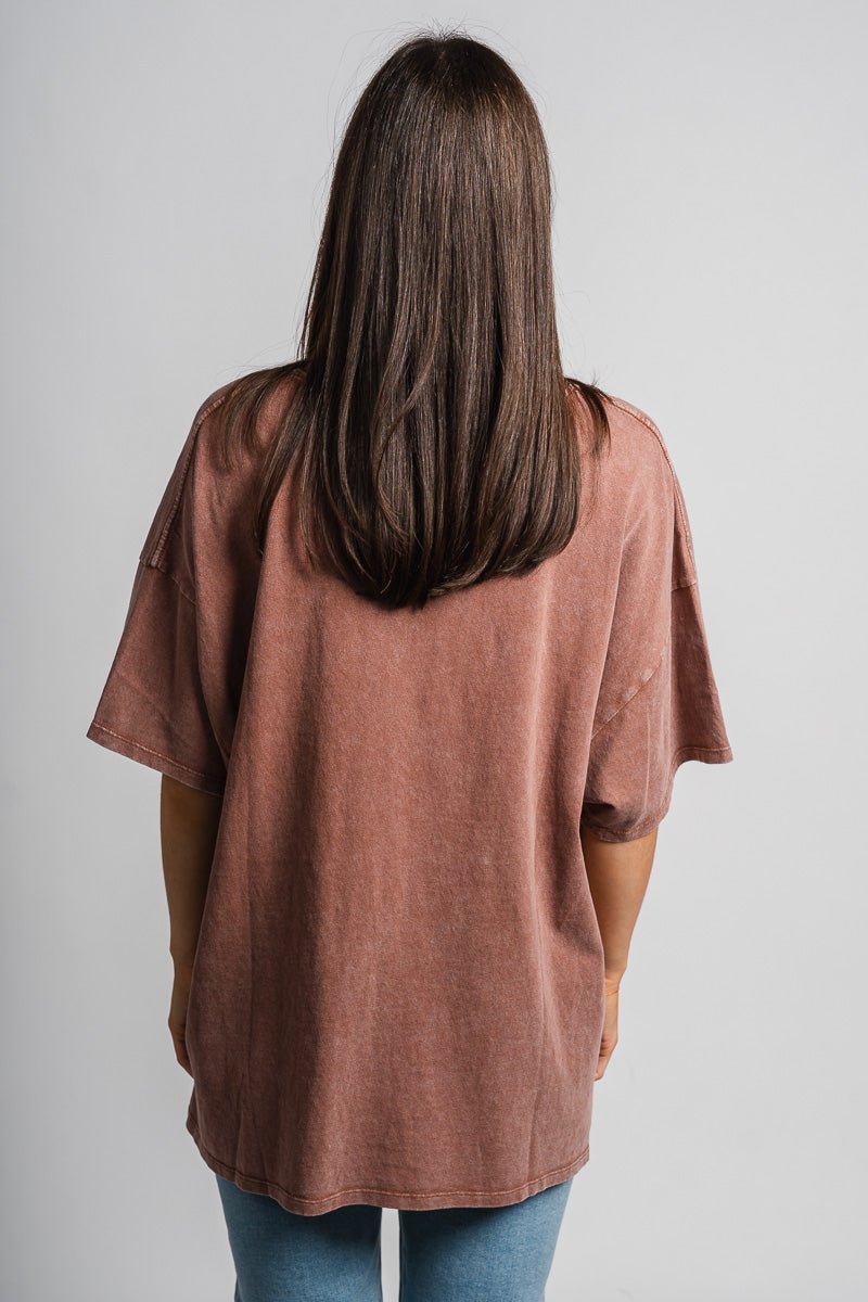 Washed oversized t-shirt chestnut