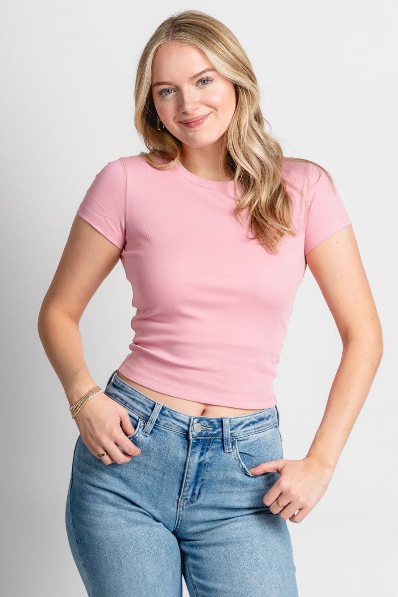 Fitted baby tee rose