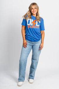 OKC basketball bolt lines unisex t-shirt royal - Trendy OKC Thunder T-Shirts at Lush Fashion Lounge Boutique in Oklahoma City