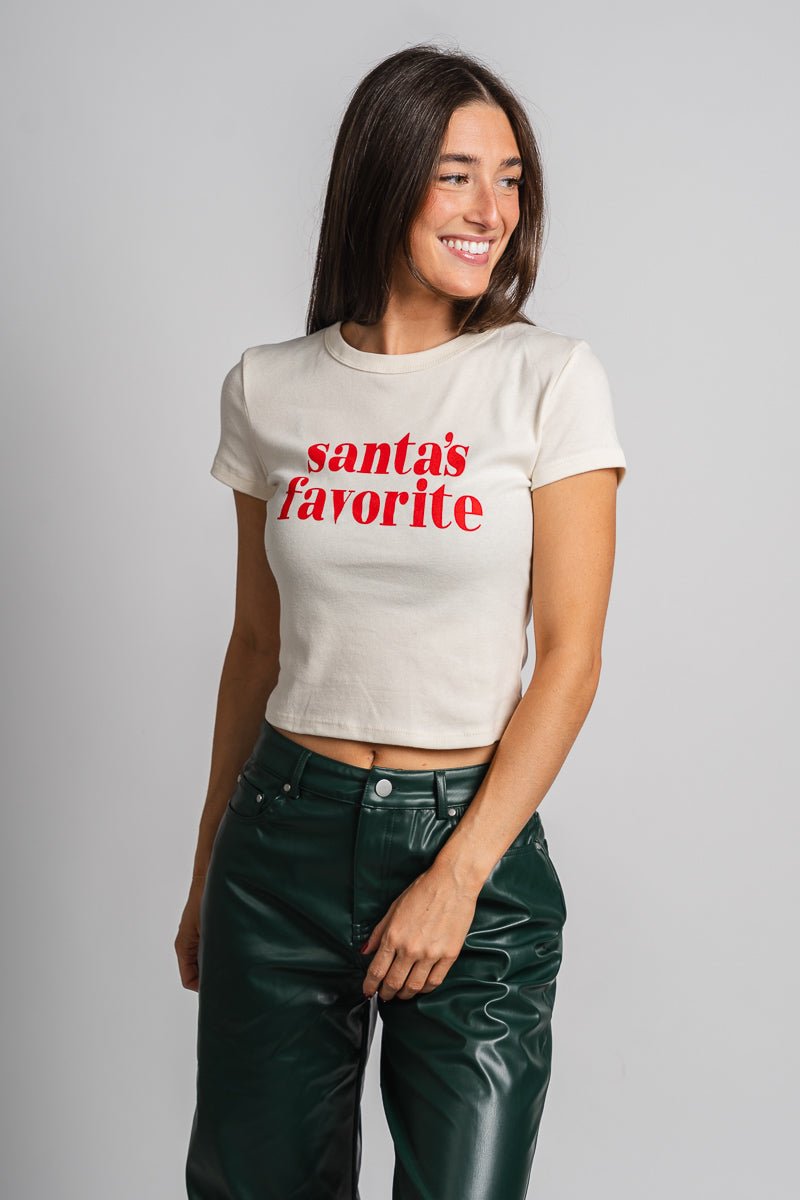 Santa's favorite baby tee natural