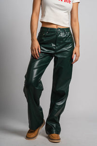 High waist faux leather pants dark green | Lush Fashion Lounge: women's boutique pants, boutique women's pants, affordable boutique pants, women's fashion pants