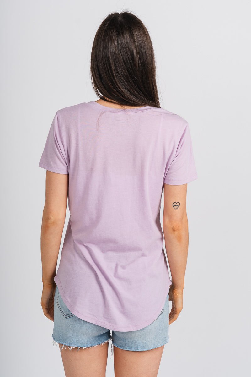 Z Supply pocket tee washed orchid - Z Supply Top - Z Supply Tees & Tanks at Lush Fashion Lounge Trendy Boutique Oklahoma City