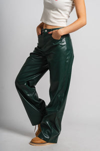 High waist faux leather pants dark green | Lush Fashion Lounge: women's boutique pants, boutique women's pants, affordable boutique pants, women's fashion pants