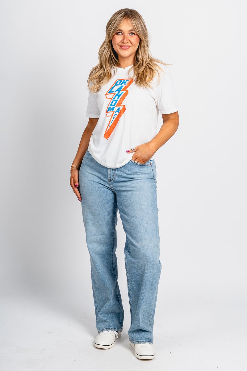 OKC Oklahoma City bolt unisex t-shirt natural - Oklahoma City inspired graphic t-shirts at Lush Fashion Lounge Boutique in Oklahoma City