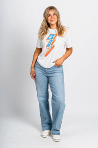 OKC Oklahoma City bolt unisex t-shirt natural - Trendy OKC Thunder T-Shirts at Lush Fashion Lounge Boutique in Oklahoma City