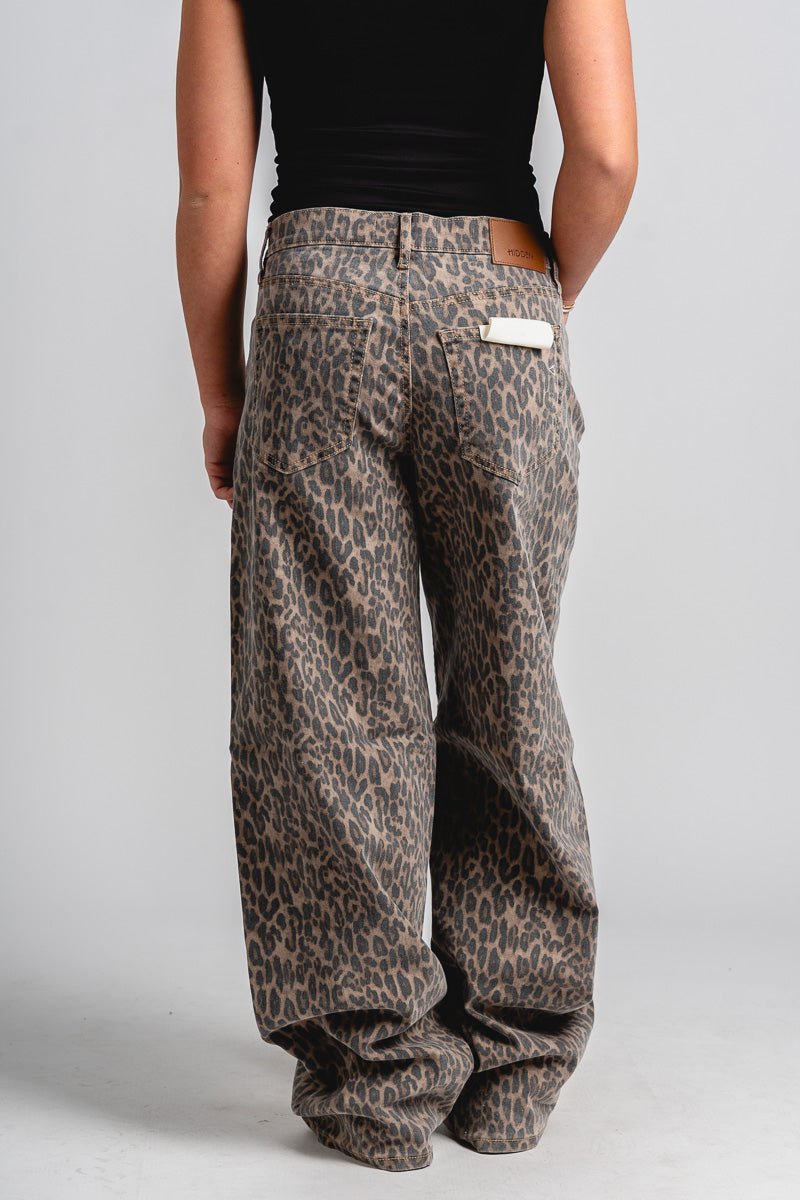 High rise baggy leopard jeans brown | Lush Fashion Lounge: boutique women's jeans, fashion jeans for women, affordable fashion jeans, cute boutique jeans