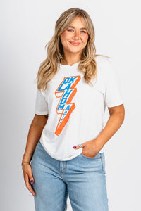 OKC Oklahoma City bolt unisex t-shirt natural - Trendy OKC Apparel at Lush Fashion Lounge Boutique in Oklahoma City