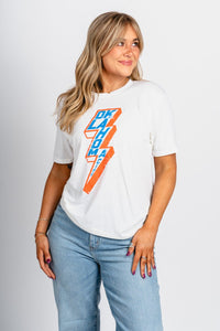 OKC Oklahoma City bolt unisex t-shirt natural - Trendy Oklahoma City Basketball T-Shirts Lush Fashion Lounge Boutique in Oklahoma City
