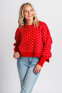 Bow knit sweater red – Boutique Sweaters | Fashionable Sweaters at Lush Fashion Lounge Boutique in Oklahoma City