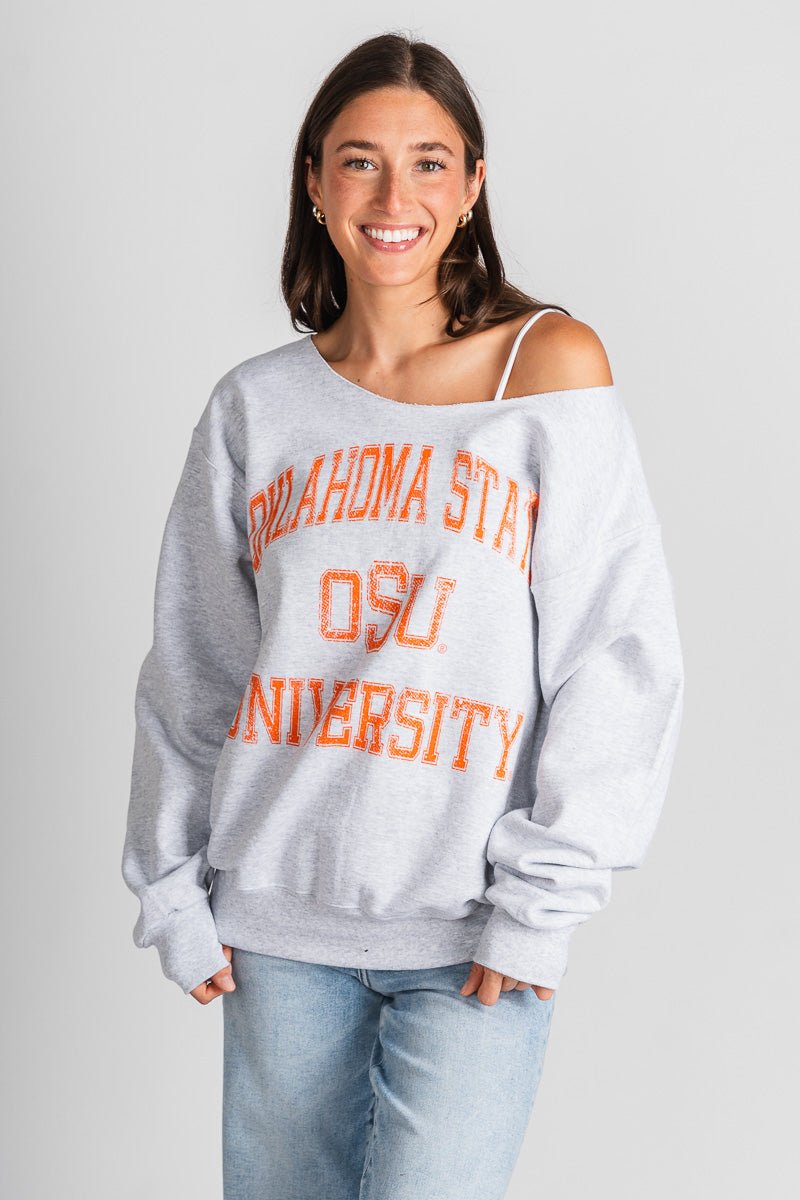 OSU OSU Cowboys vintage sport sweatshirt ash grey Sweatshirt | Lush Fashion Lounge Trendy Oklahoma State Cowboys Apparel & Cute Gameday T-Shirts