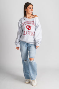 OU OU Sooners vintage sport sweatshirt ash grey Sweatshirt | Lush Fashion Lounge Trendy Oklahoma University Sooners Apparel & Cute Gameday T-Shirts