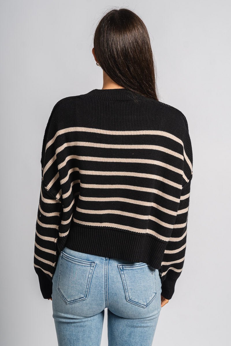 Striped sweater black/tan