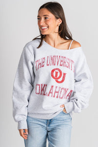 OU OU Sooners vintage sport sweatshirt ash grey Sweatshirt | Lush Fashion Lounge Trendy Oklahoma University Sooners Apparel & Cute Gameday T-Shirts