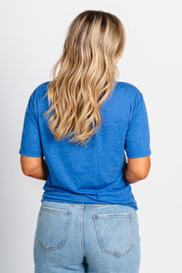 OKC diagonal hoop unisex t-shirt royal - Vintage OKC Basketball T-Shirts at Lush Fashion Lounge Boutique in Oklahoma City