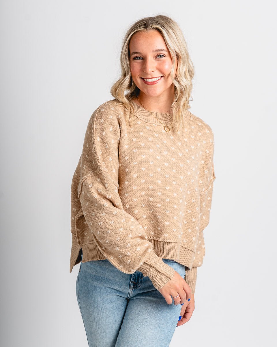 Bow knit sweater beige – Stylish Sweaters | Boutique Sweaters at Lush Fashion Lounge Boutique in Oklahoma City