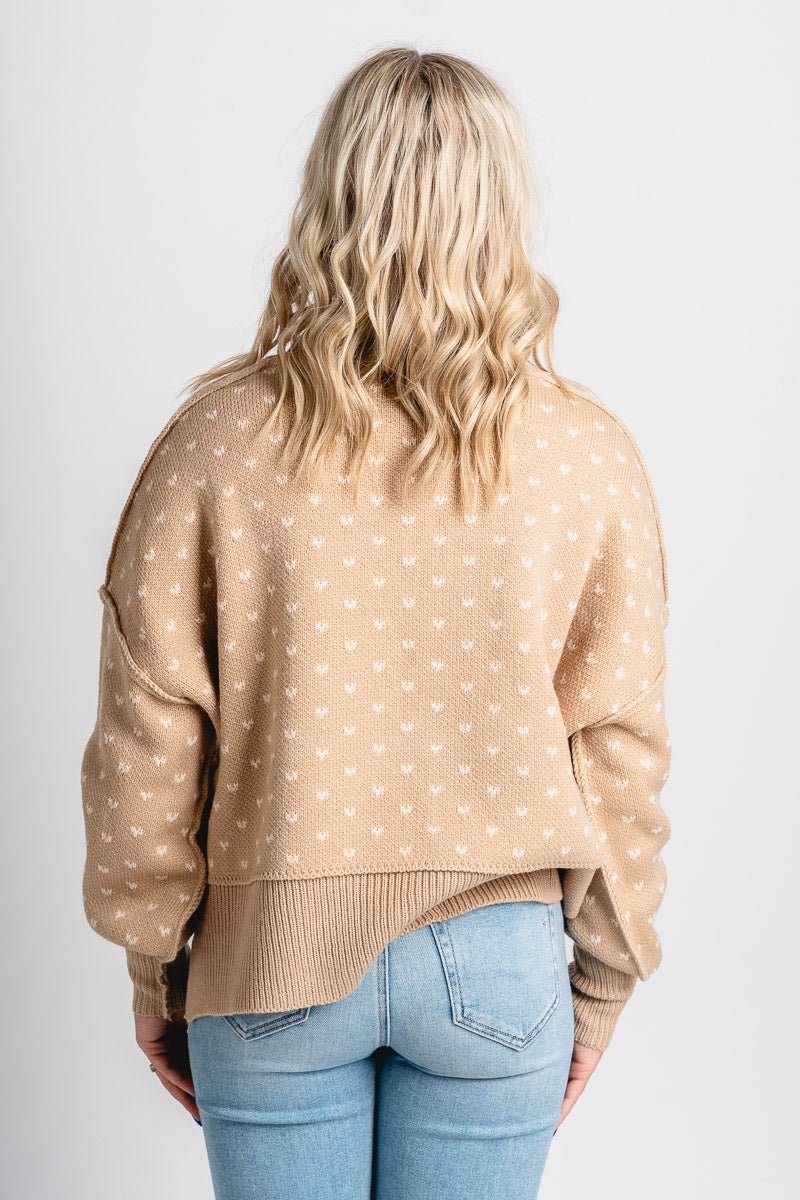 Bow knit sweater beige