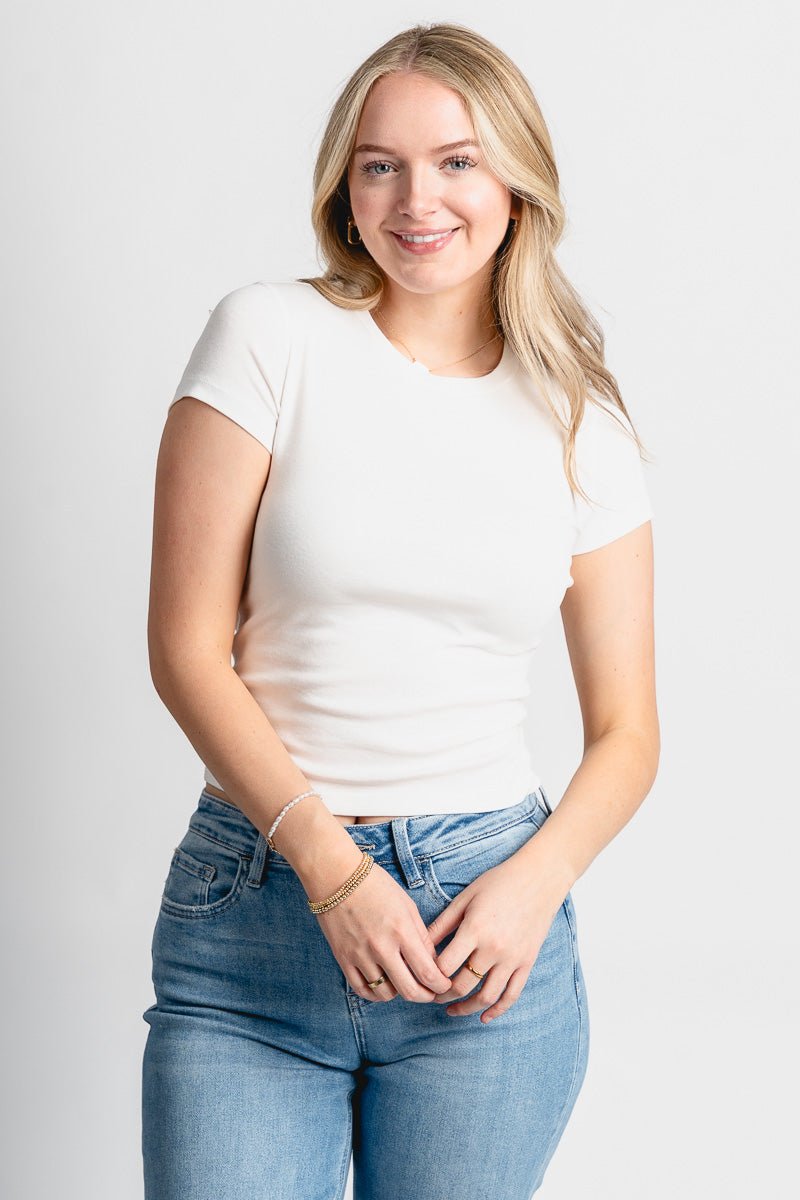 Fitted baby tee ivory