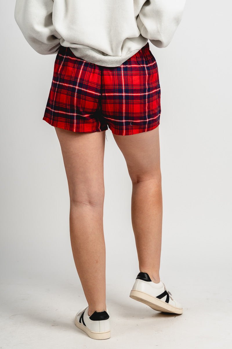 Z Supply boyfriend boxy shorts red