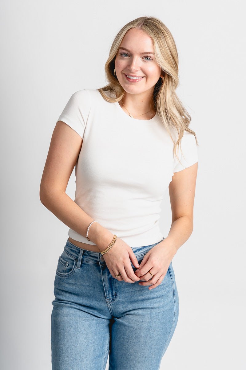 Fitted baby tee ivory