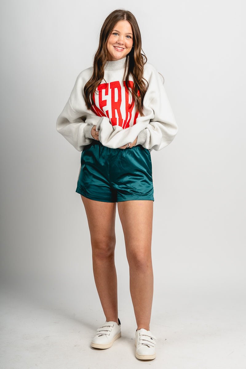 Satin boxer shorts green