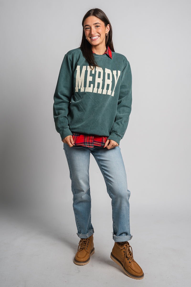 Merry XL comfort color sweatshirt blue spruce