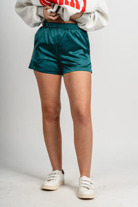 Satin boxer shorts green - Cute Shorts - Trendy Shorts at Lush Fashion Lounge Boutique in Oklahoma City