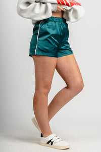 Satin boxer shorts green - Affordable Shorts - Boutique Shorts at Lush Fashion Lounge Boutique in Oklahoma City