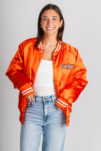 OSU OSU Cowboys embroidered varsity jacket orange Jacket | Lush Fashion Lounge Trendy Oklahoma State Cowboys Apparel & Cute Gameday T-Shirts