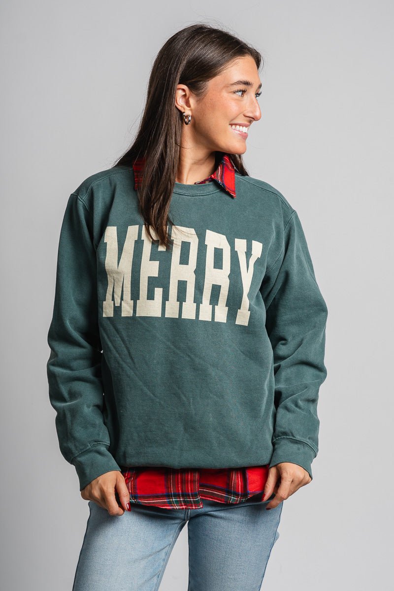 Merry XL comfort color sweatshirt blue spruce