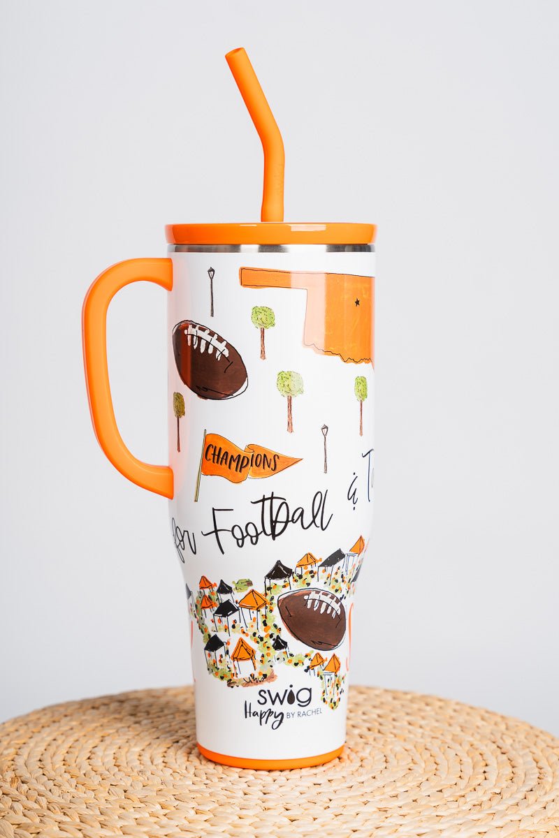 Swig Saturdays in Stillwater 40oz tumbler - Trendy Tumblers, Mugs and Cups at Lush Fashion Lounge Boutique in Oklahoma City