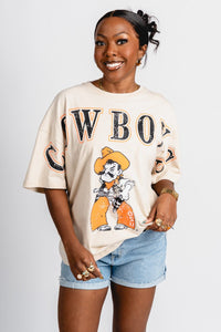 OSU OSU Cowboys split oversized tee oatmeal T-shirt | Lush Fashion Lounge Trendy Oklahoma State Cowboys Apparel & Cute Gameday T-Shirts