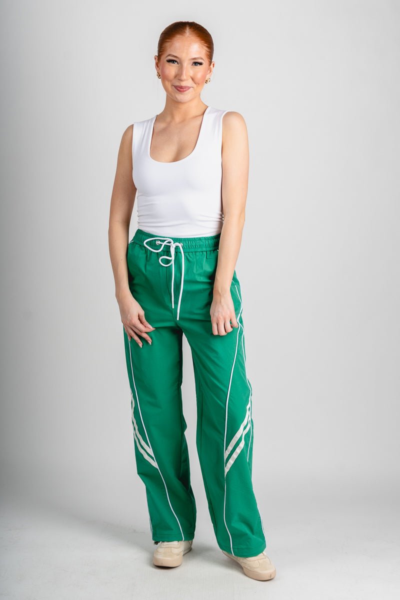 Drawstring track pants green | Lush Fashion Lounge: women's boutique pants, boutique women's pants, affordable boutique pants, women's fashion pants