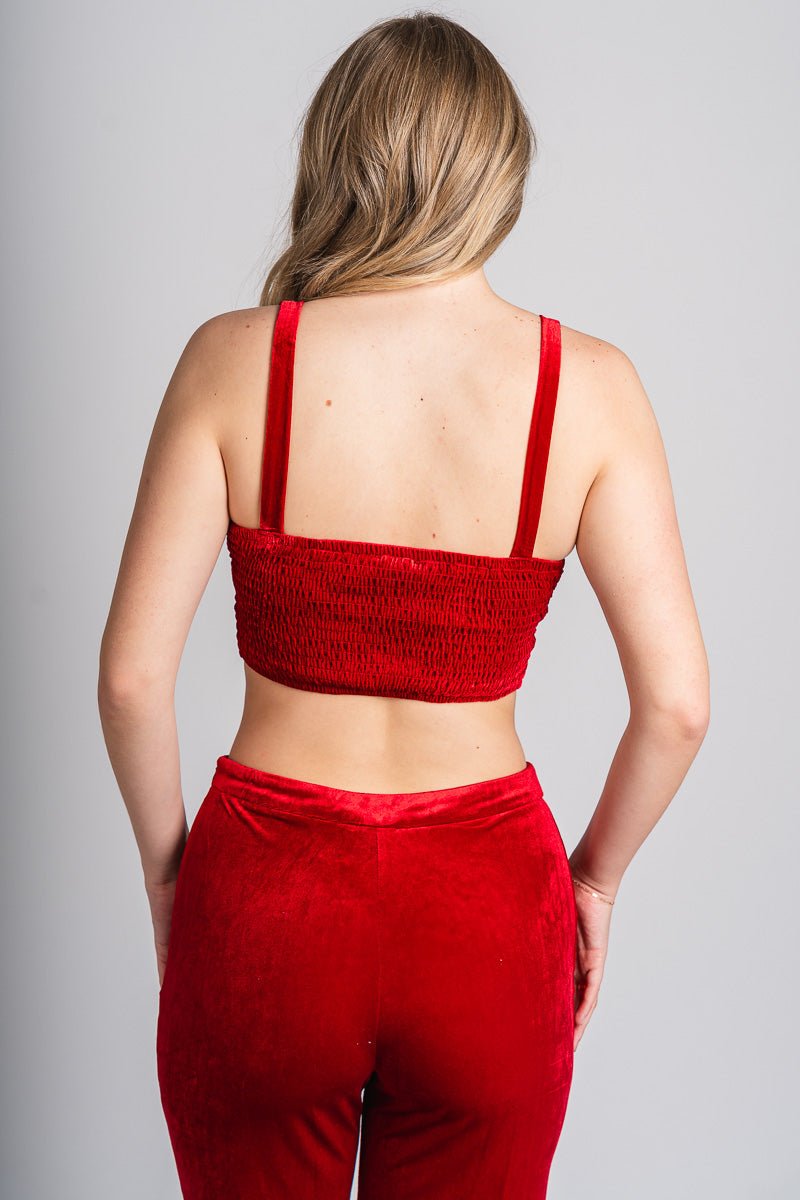 Velvet corset top red