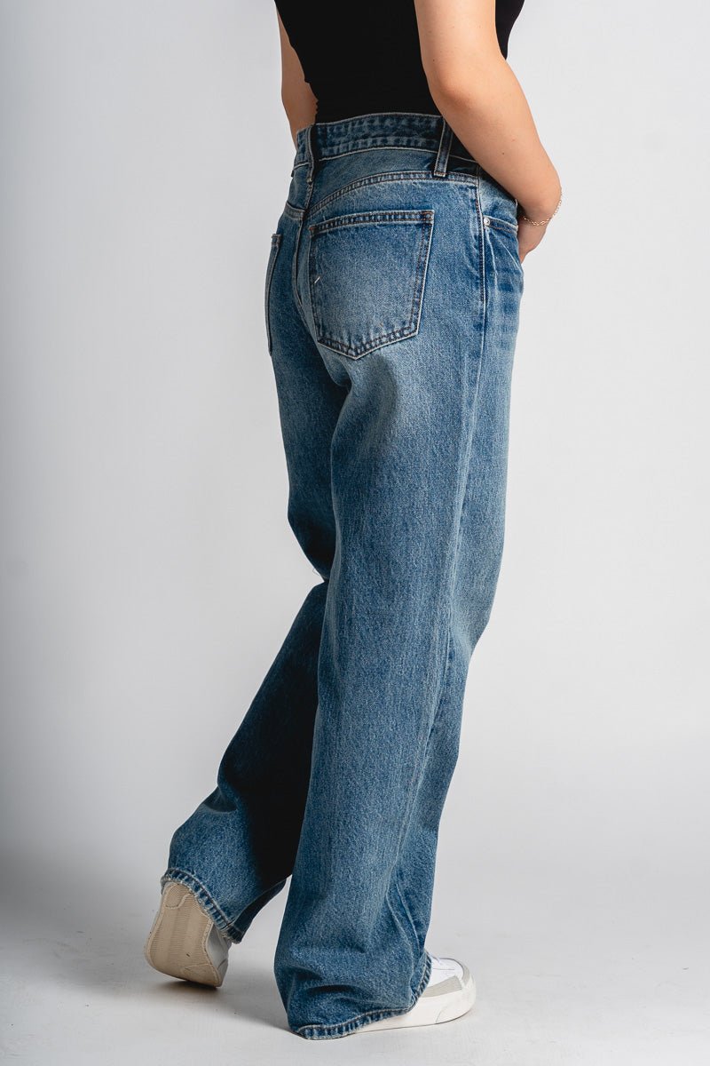 Just USA low rise relaxed fit jeans medium denim | Lush Fashion Lounge: boutique women's jeans, fashion jeans for women, affordable fashion jeans, cute boutique jeans