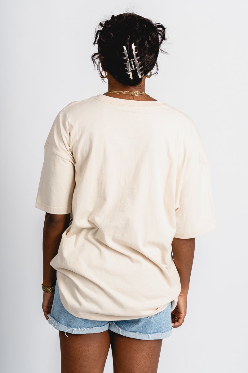 OSU OSU Cowboys split oversized tee oatmeal T-shirt | Lush Fashion Lounge Trendy Oklahoma State Cowboys Apparel & Cute Gameday T-Shirts