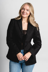 Shelly blazer black – Affordable Blazers | Cute Black Jackets at Lush Fashion Lounge Boutique in Oklahoma City