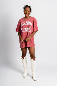 OU OU Oklahoma Sooners simple oversized tee crimson T-shirt | Lush Fashion Lounge Trendy Oklahoma University Sooners Apparel & Cute Gameday T-Shirts