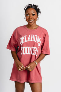 OU OU Oklahoma Sooners simple oversized tee crimson T-shirt | Lush Fashion Lounge Trendy Oklahoma University Sooners Apparel & Cute Gameday T-Shirts